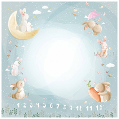 Многоразовые пеленки MamSi Фотопеленка муслиновый хлопок 120х120 зайки 1 шт.