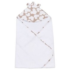 Amarobaby Полотенце с уголком Cute Love Мышонок банное 90х90 см кофе/белый