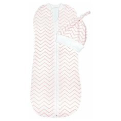 Пеленка (кокон на молнии) с шапочкой Amarobaby (Soft Hugs) 68/74 Зигзаг розовый