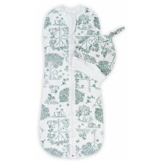 Пеленка (кокон на молнии) с шапочкой Amarobaby (Soft Hugs) 68/74 Лесная сказка
