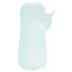 Пеленка (кокон на молнии) с шапочкой Amarobaby (Soft Hugs) 56/68 Зигзаг мятный