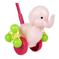 Каталка на палочке "Розовый слоненок" РосИгрушка