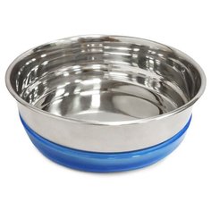 Миска металлическая "Triol" с синей резинкой, 300 мл