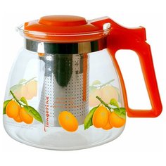 Чайник заварочный с фильтром "Alpenkok" АК-5513/6A, 900 мл (оранжевый)