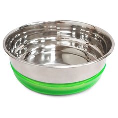 Миска металлическая "Triol" с салатовой резинкой, 800 мл