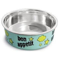 Миска металлическая на резинке Triol "Bon Appetit", 450 мл
