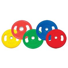 Диск обрезиненный с ручками, 10 кг, зеленый Larsen