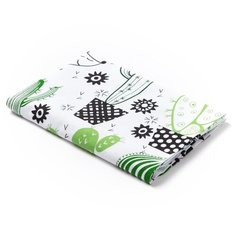 Многоразовые пеленки Крошка Я фланель 120х75 кактусы и ежики (подарочная) 1 шт.