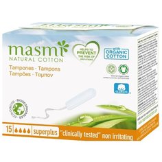 Тампоны женские гигиенические "Masmi Natural Cotton Super Plus", 15 штук