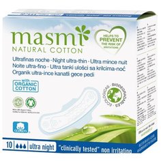 Прокладки гигиенические "Masmi Natural Cotton", ультратонкие, ночные, 10 штук