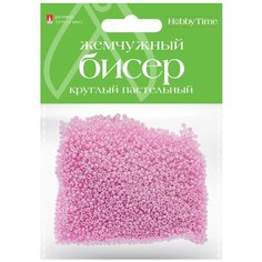 Бисер круглый пастельный "Жемчужный", 2 мм, 60 грамм, цвет нежно-розовый, №11 Альт
