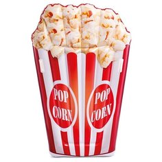 Матрас Intex Попкорн 124x178 см красный/белый