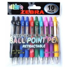Набор шариковых ручек Zebra mini Z-GRIP, 10 штук Зебра