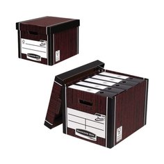 Короб архивный с крышкой "Bankers Box. Woodgrain", 32,5x28,5x38,5 см, коричневый Fellowes