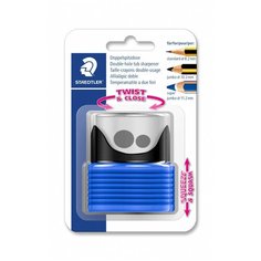 Точилка с контейнером "Super Jumbo", 2 отверстия, сине-черная Staedtler