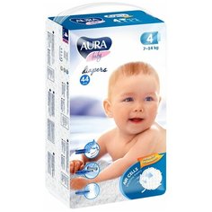 Aura подгузники 4 (7-14 кг), 44 шт.