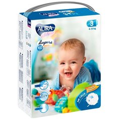Aura подгузники 3 (4-9 кг), 60 шт.