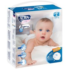 Aura подгузники (3-6 кг), 70 шт.