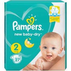 Pampers подгузники New Baby Dry 2 (4-8 кг), 27 шт.