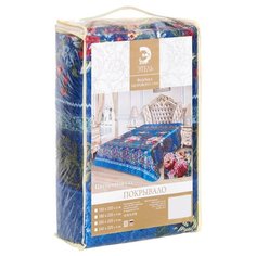 Покрывало Этель Цветочный сад 220 х 240 см, голубой/розовый