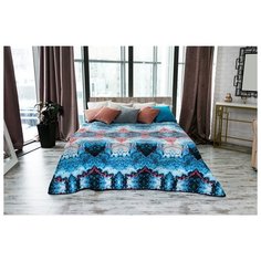 Покрывало Этель Минералы Агат 220 х 240 см, синий/розовый