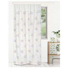 Портьеры Этель Будуар (с вышивкой) на ленте 200х270 см белый/голубой
