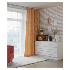 Портьеры Этель Дамаск на ленте 280 см amber