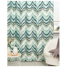 Портьеры Этель Памир (блэкаут) на ленте 170x260 см зеленый