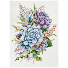 Кристальная мозаика (алмазная вышивка) Фрея "Букет суккулентов", 40x55 см, арт. ALVR-204