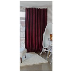 Портьеры Этель Валенсия на ленте 270 см бордовый