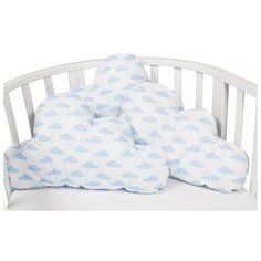 Amarobaby Бортик в кроватку Sunny Day Облака (3 предмета) голубой