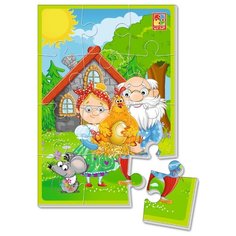 Мягкие пазлы "Курочка Ряба", А5, 12 элементов Vladi Toys