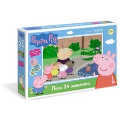 Пазл Peppa Pig "День в зоопарке", 24 элемента (+ наклейки) Origami