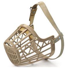 Намордник пластиковый Triol "№5", с кожаным ремешком, 75x55x120 мм