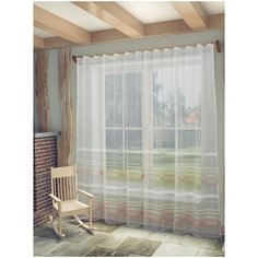 Тюль "Лиа" SANPA HOME COLLECTION, 300*270 см, бежевый/розовый