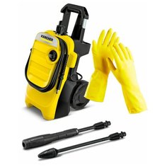 Минимойка Karcher K 4 Compact EU + латексные хозяйственные перчатки