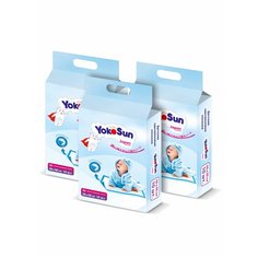 Набор YokoSun Детские одноразовые пеленки размер 50*50, 30 шт, (3 уп * 10 шт), кор.