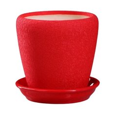 Горшок Ориана с поддоном Грация шелк 14 х 14 см красный