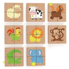 Магнитный пазл "Животные", 32 детали Viga