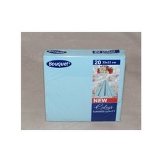Салфетки бумажные, двухслойные "Bouquet", голубые, 33х33 см (20 штук)