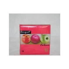 Салфетки бумажные, двухслойные "Bouquet", красные, 33х33 см (20 штук)