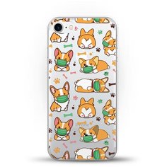Силиконовый чехол Корги в масках на Apple iPhone SE (2020) Andy & Paul