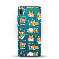 Силиконовый чехол Корги в масках на Huawei Y6 (2019) Andy & Paul
