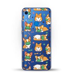 Силиконовый чехол Корги в масках на Huawei Y6s Andy & Paul