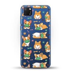 Силиконовый чехол Корги в масках на Huawei Y5p Andy & Paul