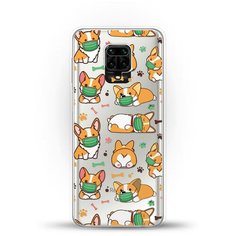 Силиконовый чехол Корги в масках на Xiaomi Redmi Note 9S Andy & Paul