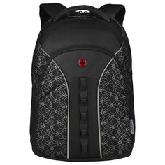 Рюкзак "Wenger 16, черный со светоотражающим принтом, полиэстер, 35x27x47 см, 27 л