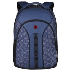 Рюкзак "Wenger 16, синий со светоотражающим принтом, полиэстер, 35x27x47 см, 27 л