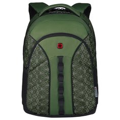Рюкзак "Wenger 16, зеленый со светоотражающим принтом, полиэстер, 35x27x47 см, 27 л