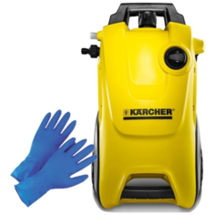 Аппарат высокого давления Karcher K4 Pure + прочные латексные перчатки